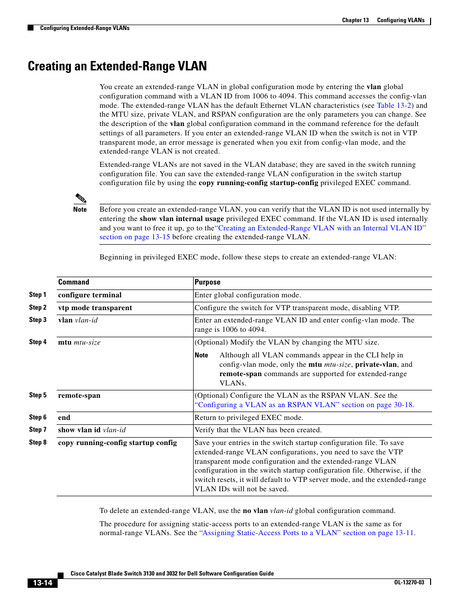 Creating an extended-range vlan | Dell POWEREDGE M1000E User Manual | Page 380 / 1316