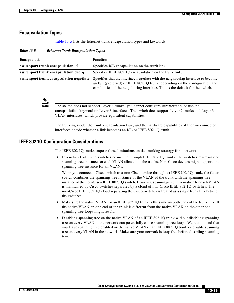 Encapsulation types, Ieee 802.1q configuration considerations | Dell POWEREDGE M1000E User Manual | Page 385 / 1316