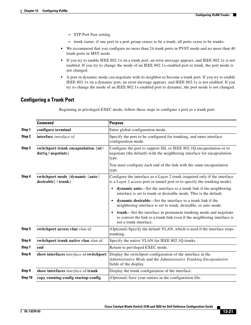 Configuring a trunk port | Dell POWEREDGE M1000E User Manual | Page 387 / 1316