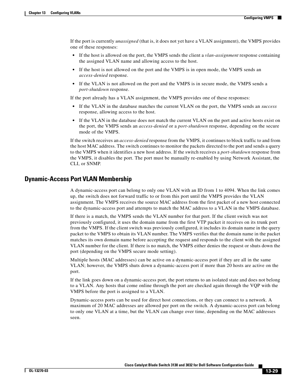 Dynamic-access port vlan membership | Dell POWEREDGE M1000E User Manual | Page 395 / 1316