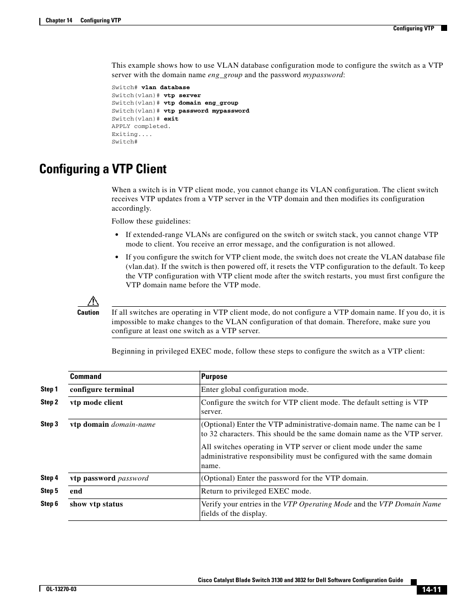 Configuring a vtp client | Dell POWEREDGE M1000E User Manual | Page 411 / 1316