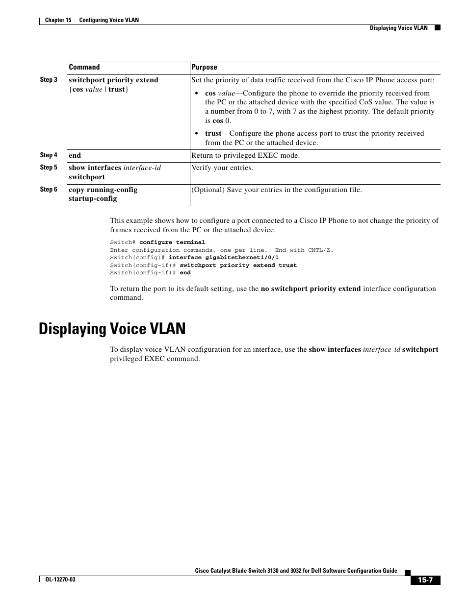 Displaying voice vlan | Dell POWEREDGE M1000E User Manual | Page 423 / 1316