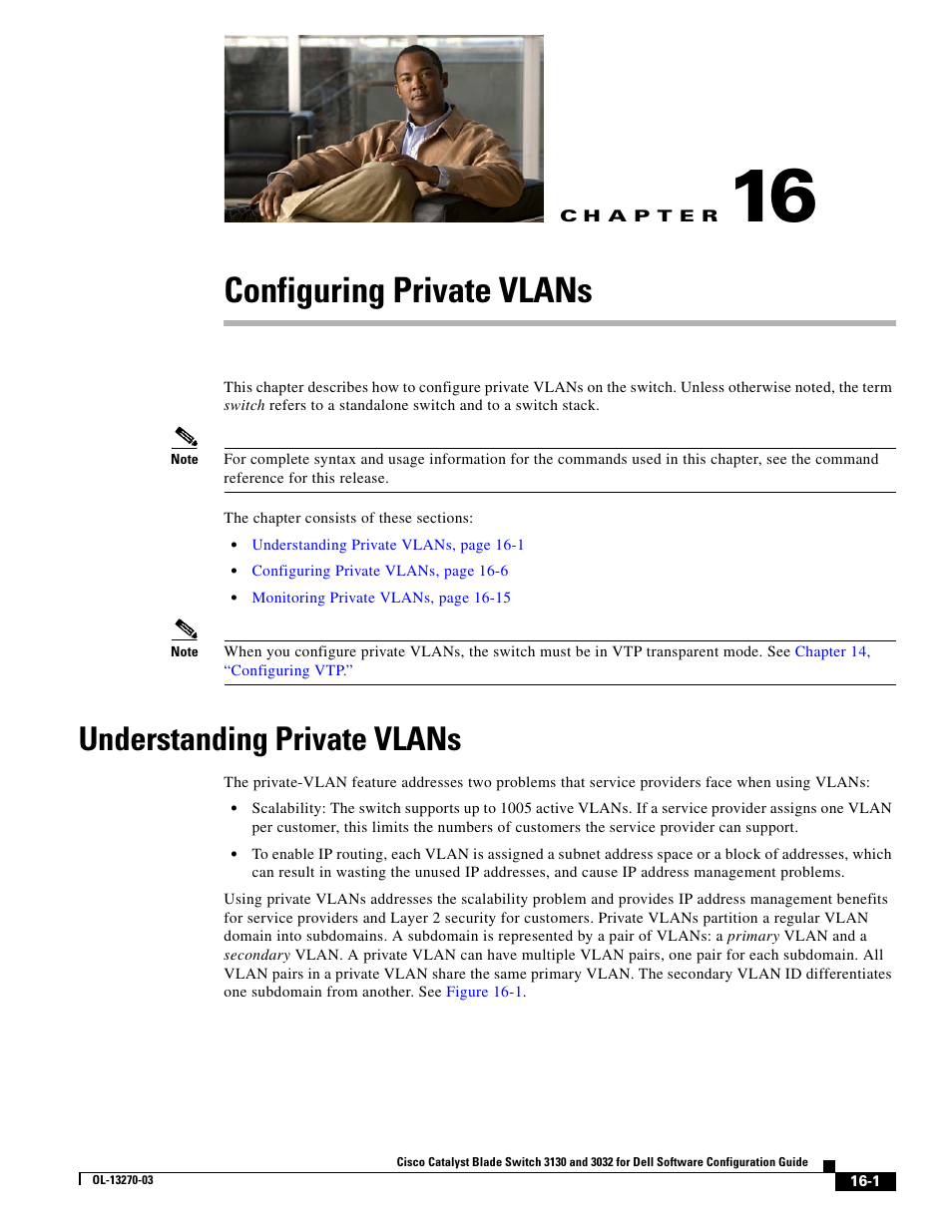 Configuring private vlans, Understanding private vlans, C h a p t e r | Chapter 16, “configuring private, Vlans, Chapter 16, “configuring private vlans, Chapter 16 | Dell POWEREDGE M1000E User Manual | Page 425 / 1316
