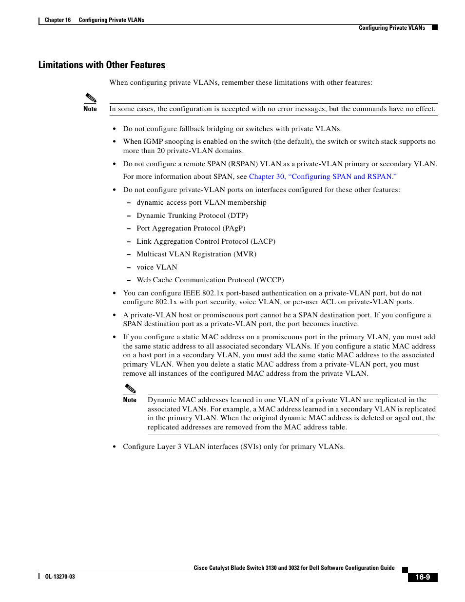 Limitations with other features | Dell POWEREDGE M1000E User Manual | Page 433 / 1316