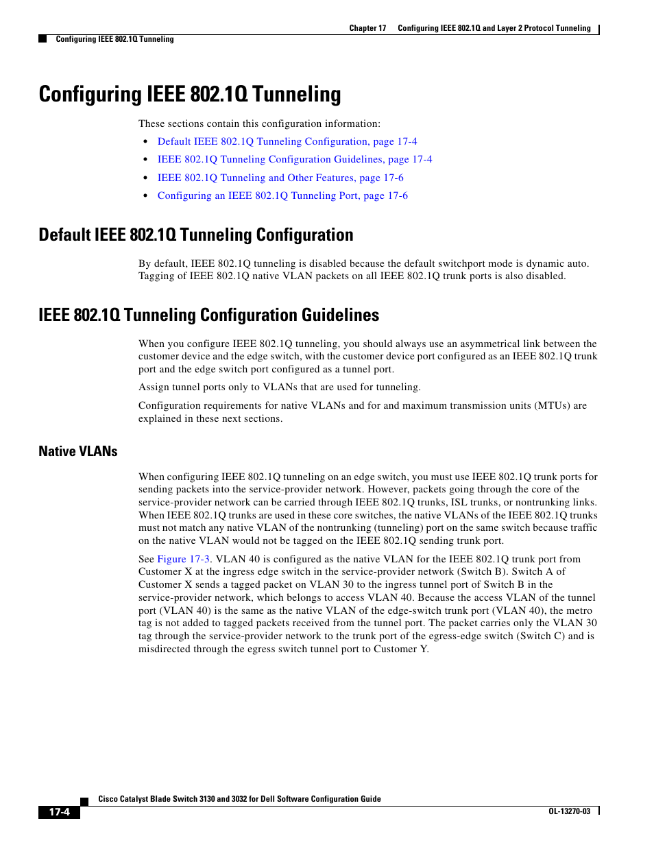 Configuring ieee 802.1q tunneling, Default ieee 802.1q tunneling configuration, Ieee 802.1q tunneling configuration guidelines | Native vlans | Dell POWEREDGE M1000E User Manual | Page 444 / 1316