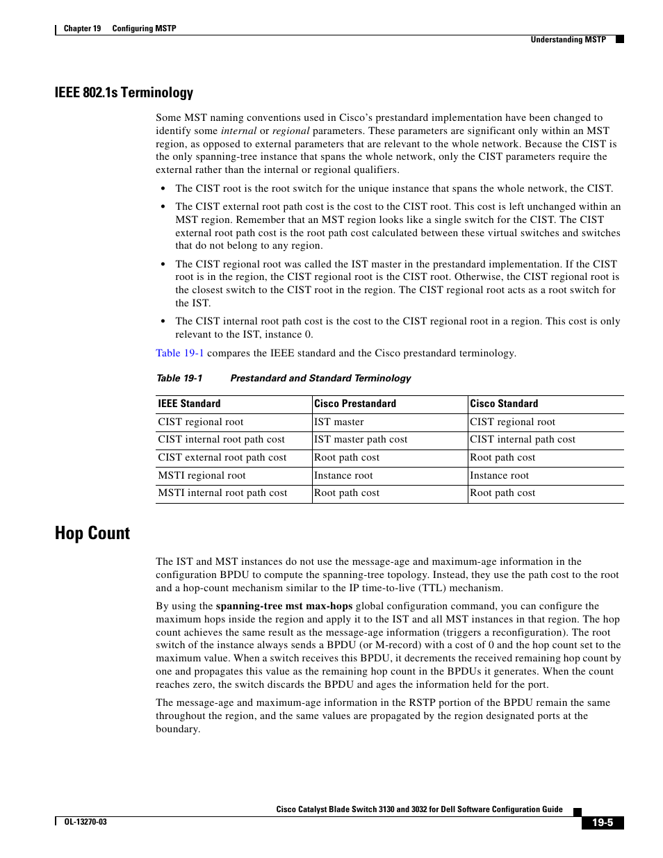 Ieee 802.1s terminology, Hop count | Dell POWEREDGE M1000E User Manual | Page 487 / 1316