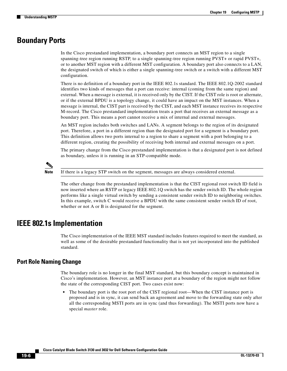 Boundary ports, Ieee 802.1s implementation, Port role naming change | Dell POWEREDGE M1000E User Manual | Page 488 / 1316