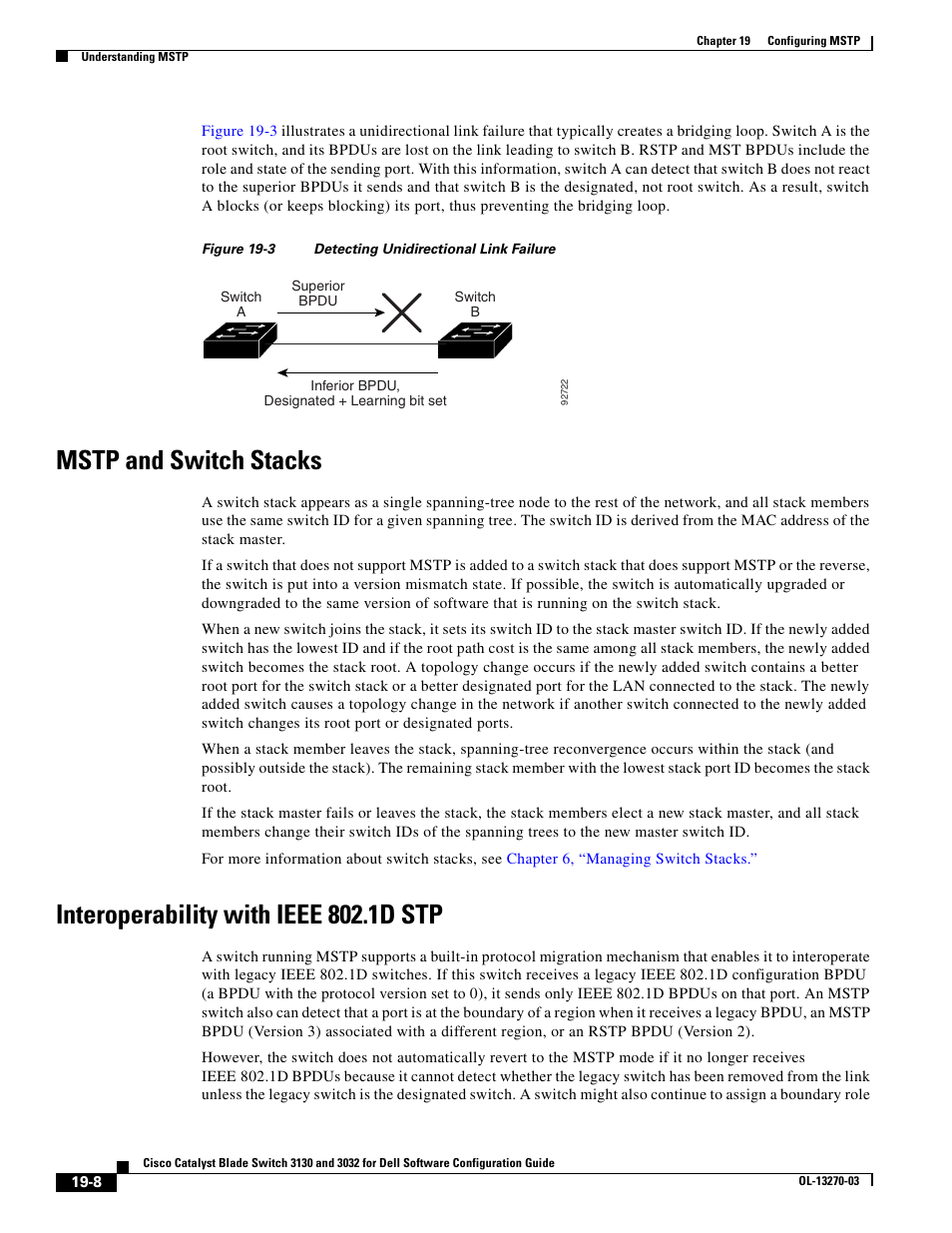 Mstp and switch stacks, Interoperability with ieee 802.1d stp | Dell POWEREDGE M1000E User Manual | Page 490 / 1316