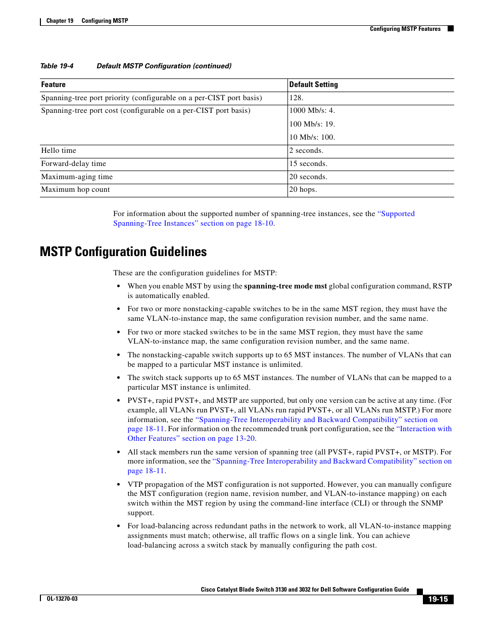 Mstp configuration guidelines | Dell POWEREDGE M1000E User Manual | Page 497 / 1316