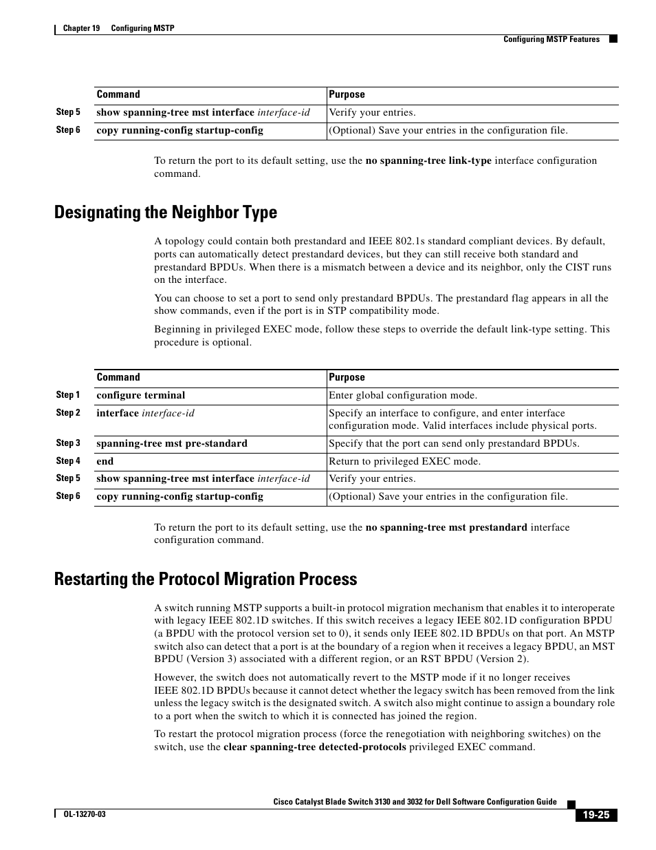 Designating the neighbor type, Restarting the protocol migration process | Dell POWEREDGE M1000E User Manual | Page 507 / 1316
