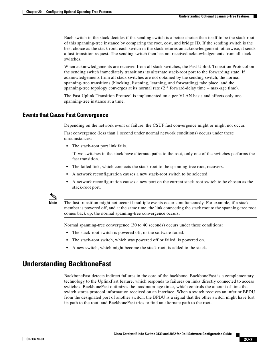 Events that cause fast convergence, Understanding backbonefast, Events that cause fast | Dell POWEREDGE M1000E User Manual | Page 515 / 1316