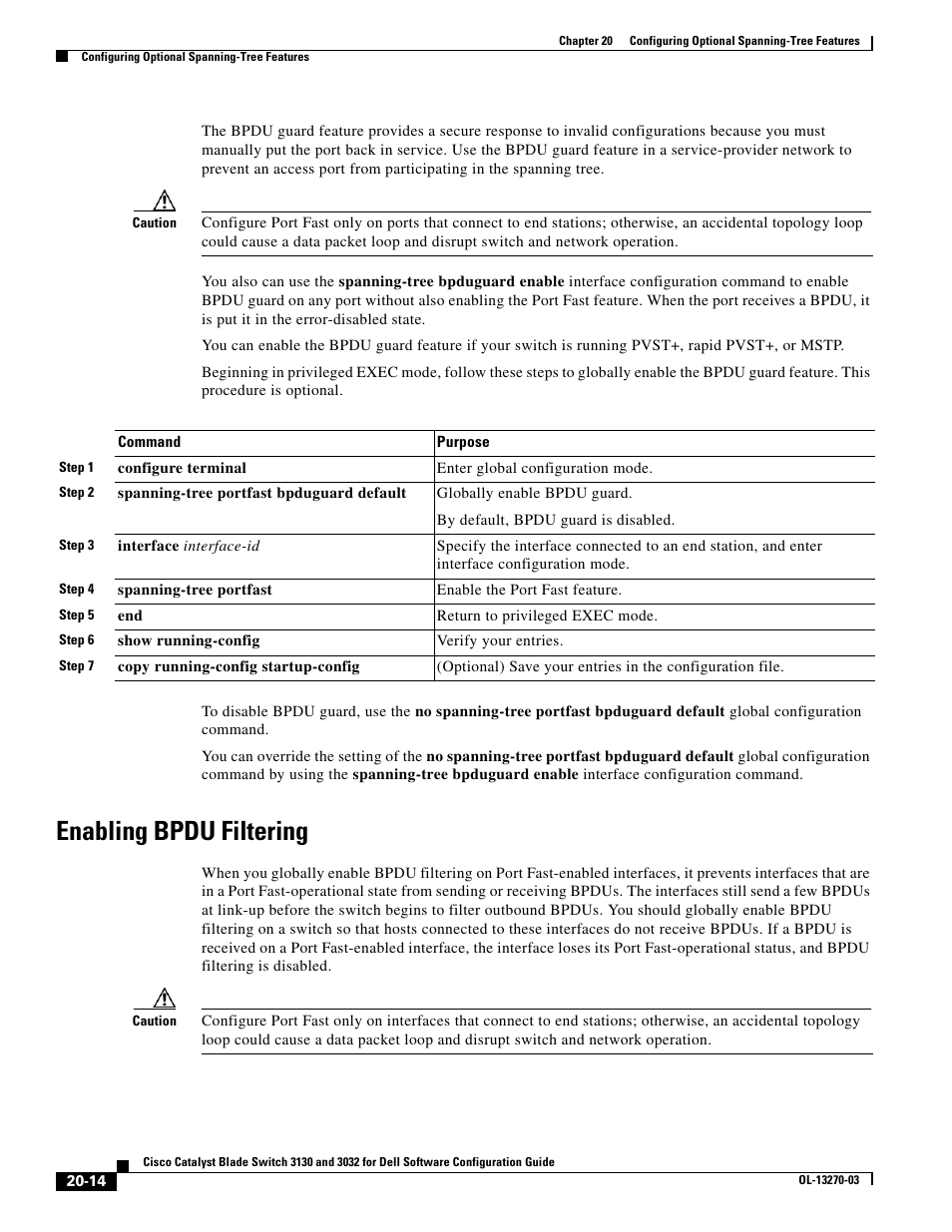 Enabling bpdu filtering | Dell POWEREDGE M1000E User Manual | Page 522 / 1316