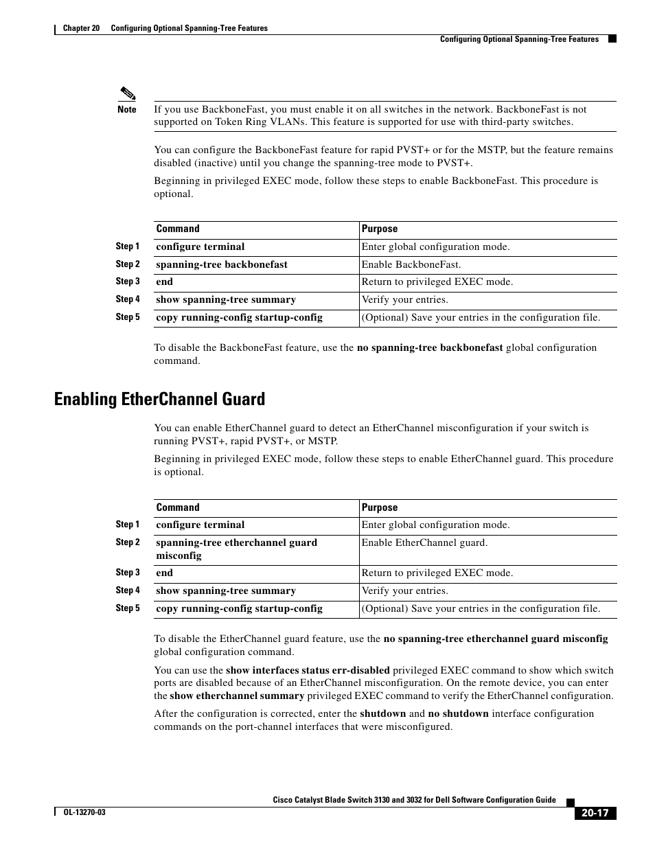 Enabling etherchannel guard | Dell POWEREDGE M1000E User Manual | Page 525 / 1316