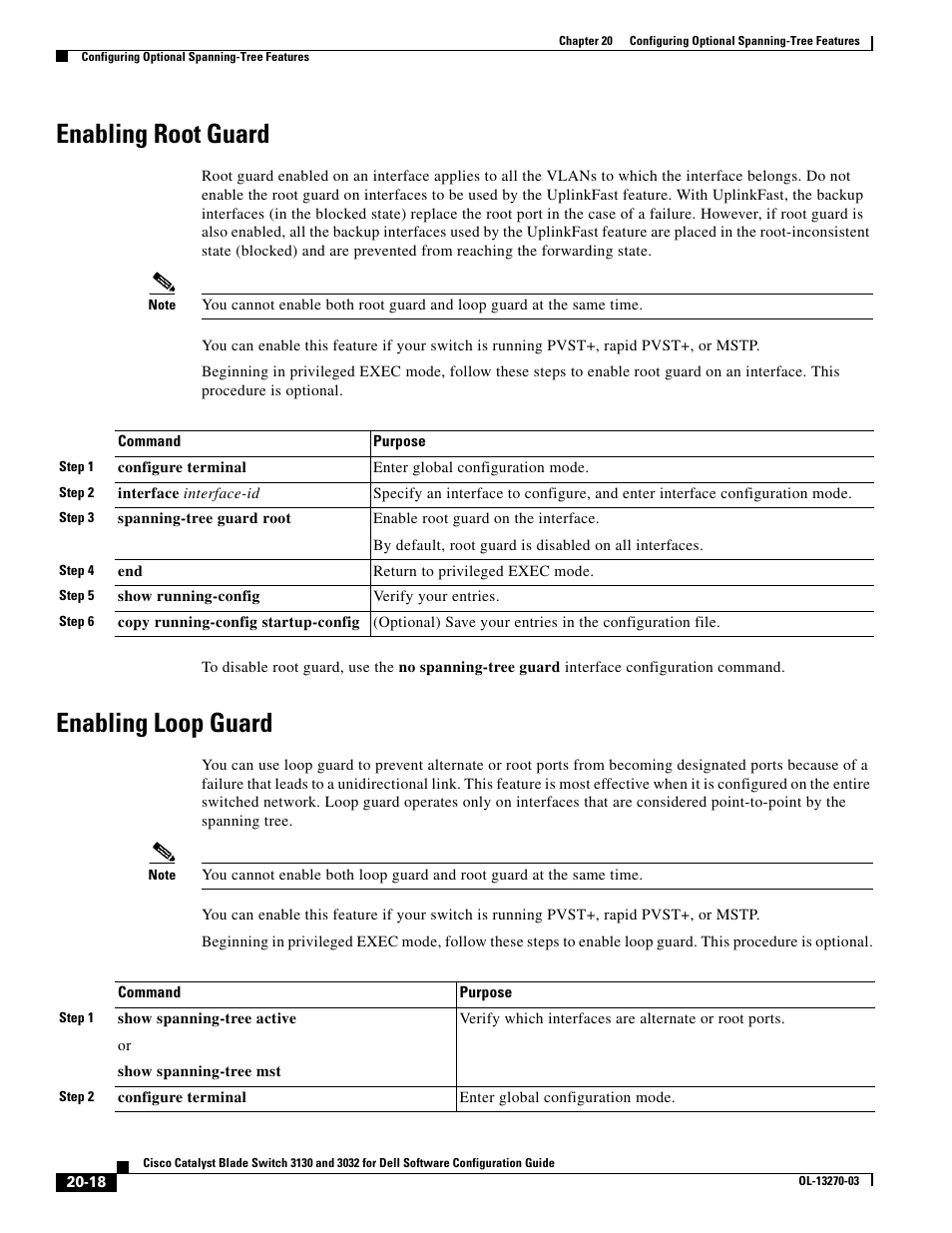 Enabling root guard, Enabling loop guard | Dell POWEREDGE M1000E User Manual | Page 526 / 1316