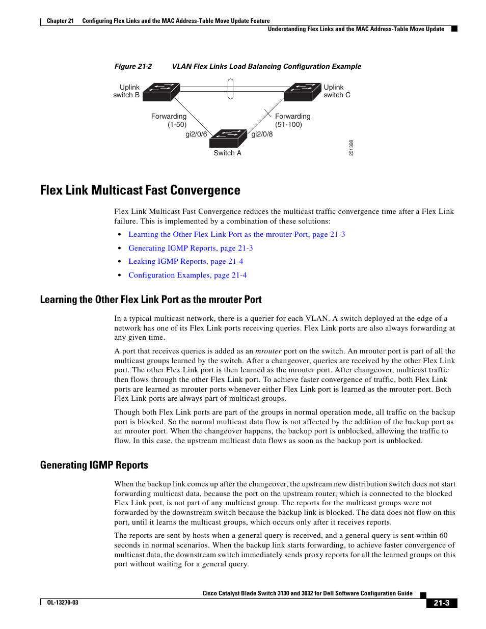 Flex link multicast fast convergence, Generating igmp reports | Dell POWEREDGE M1000E User Manual | Page 531 / 1316