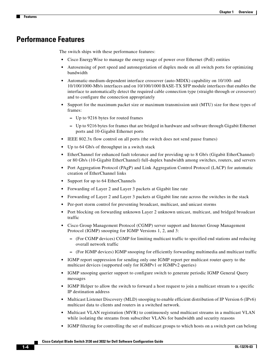 Performance features | Dell POWEREDGE M1000E User Manual | Page 54 / 1316