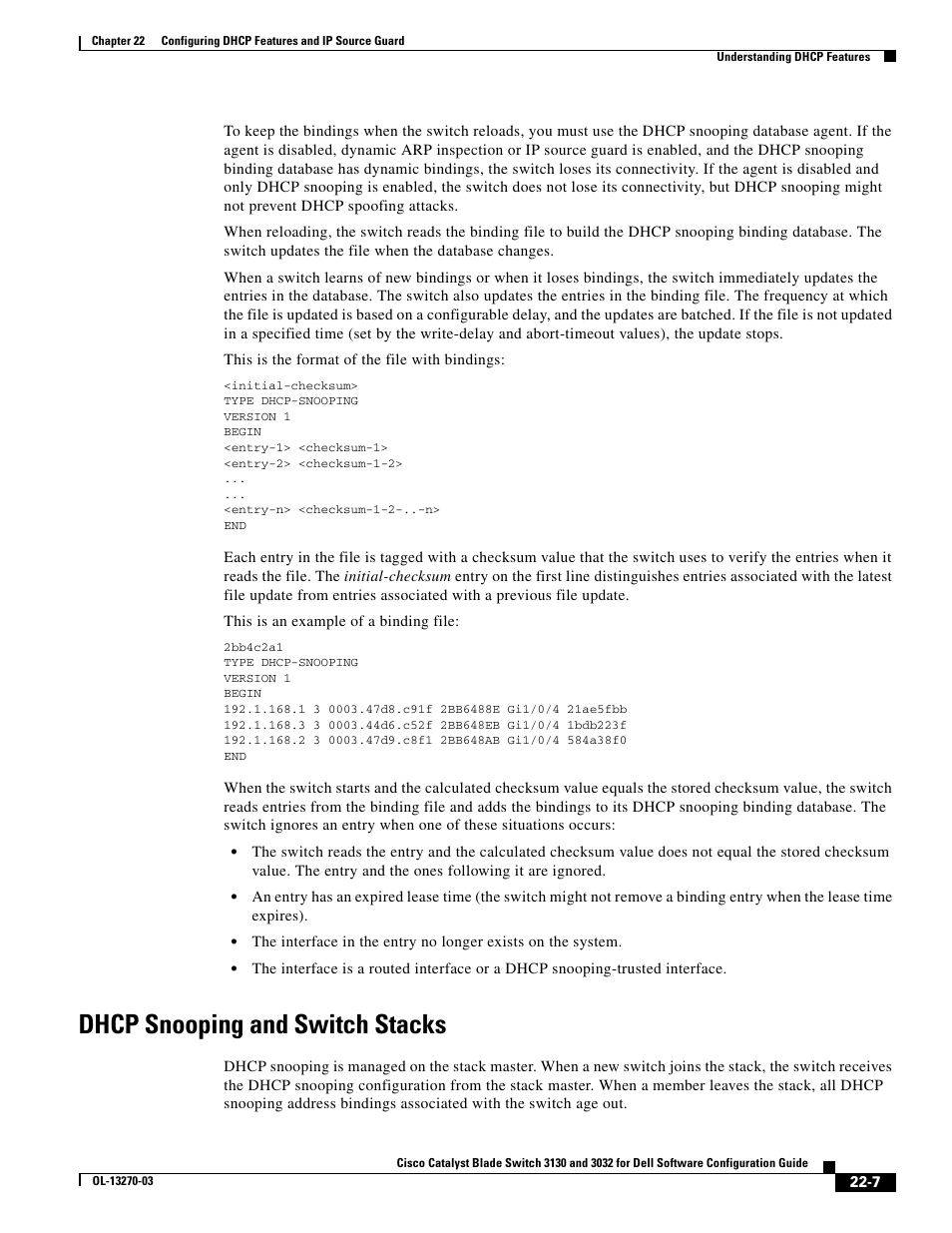 Dhcp snooping and switch stacks | Dell POWEREDGE M1000E User Manual | Page 549 / 1316