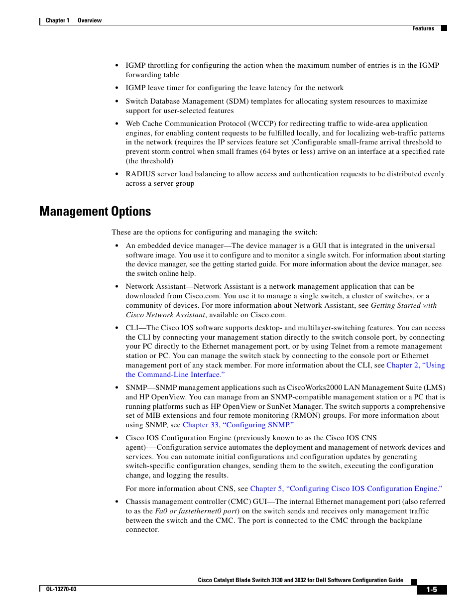 Management options | Dell POWEREDGE M1000E User Manual | Page 55 / 1316