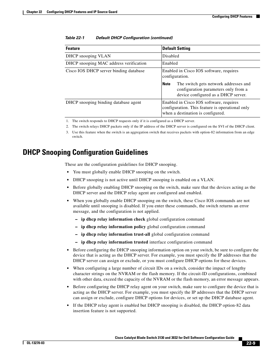 Dhcp snooping configuration guidelines | Dell POWEREDGE M1000E User Manual | Page 551 / 1316