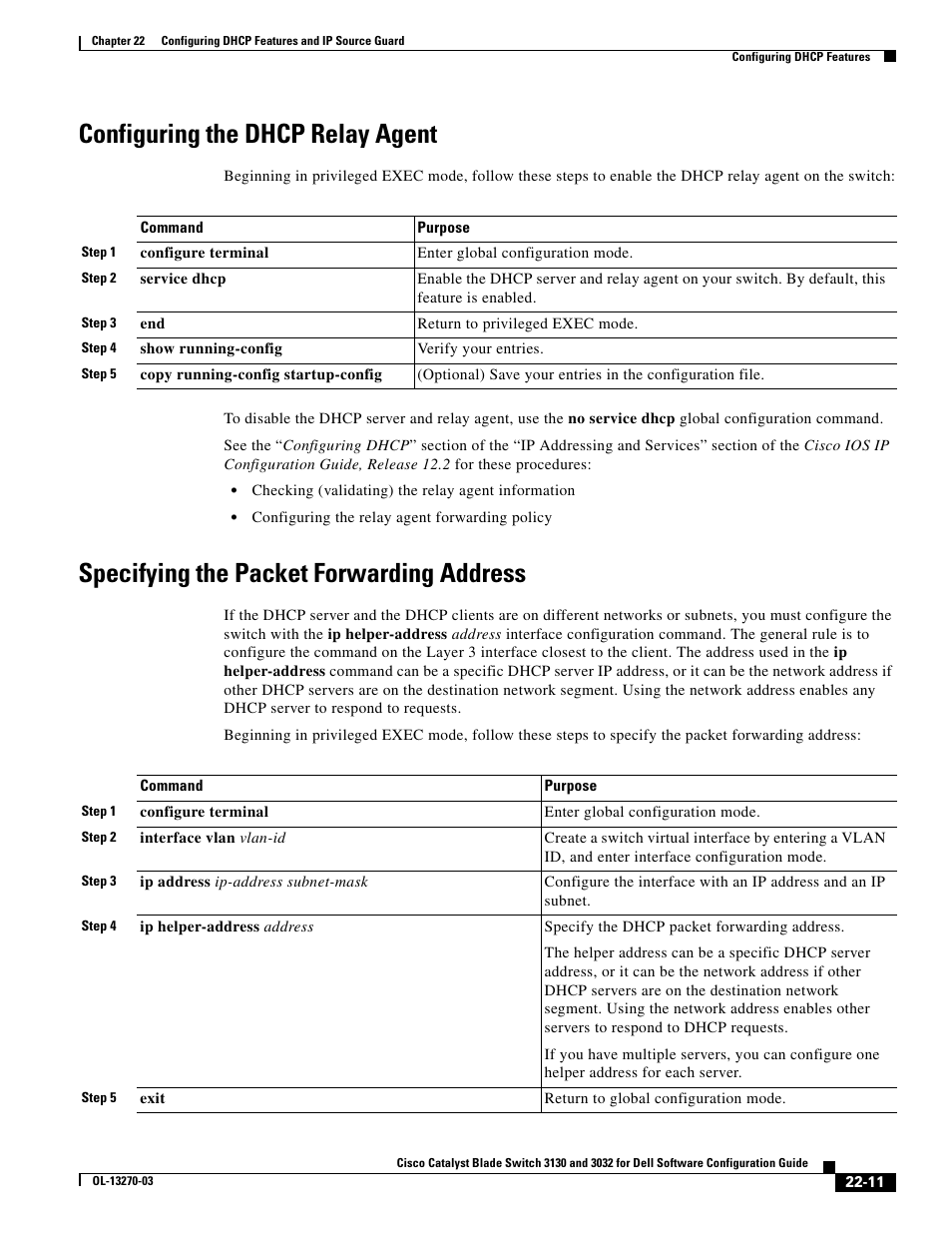 Configuring the dhcp relay agent, Specifying the packet forwarding address | Dell POWEREDGE M1000E User Manual | Page 553 / 1316