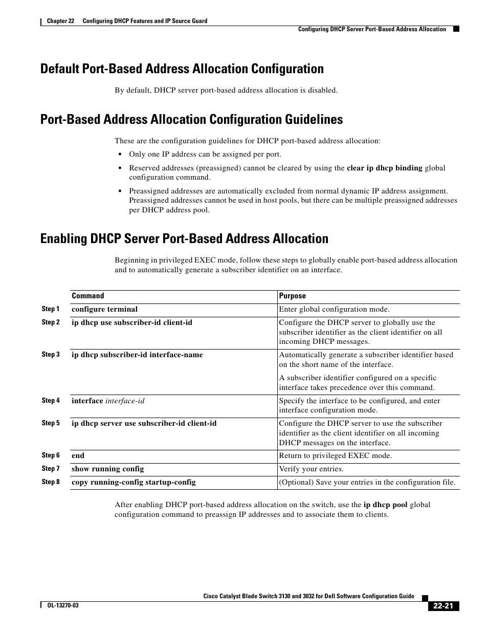 Enabling dhcp server port-based address allocation | Dell POWEREDGE M1000E User Manual | Page 563 / 1316