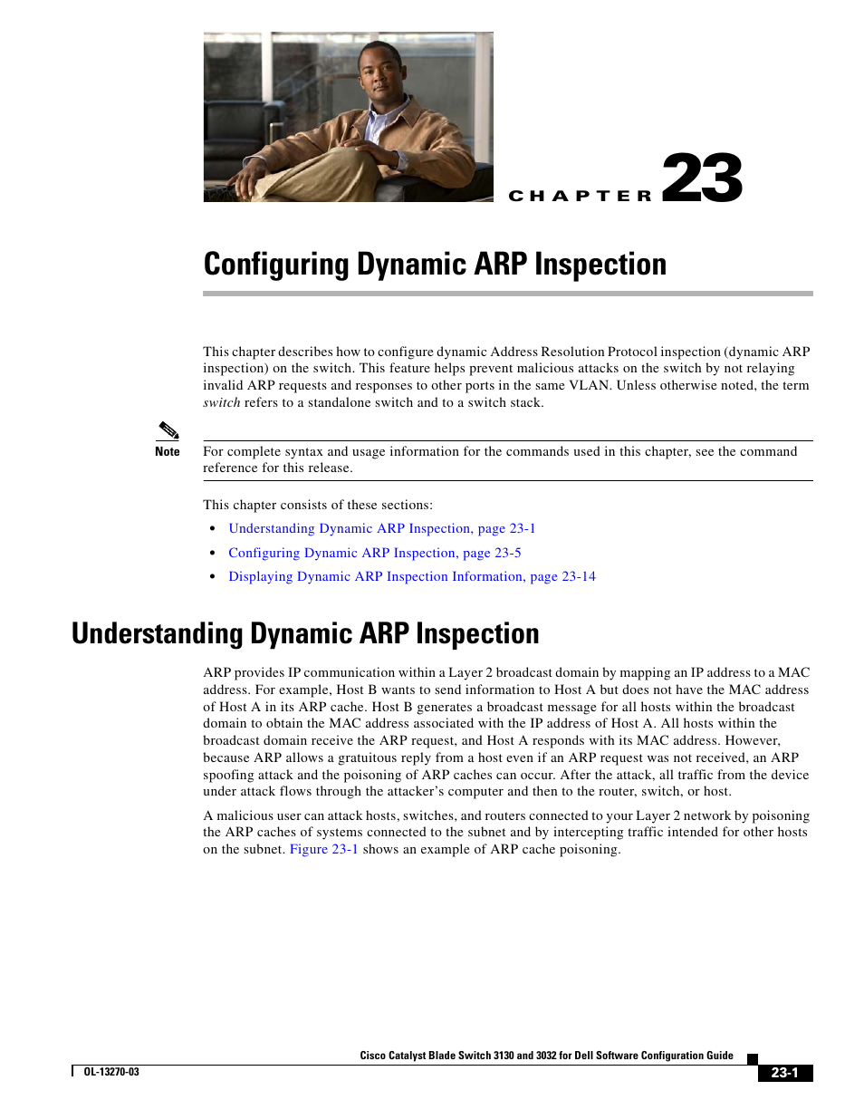 Configuring dynamic arp inspection, Understanding dynamic arp inspection, C h a p t e r | Chapter 23 | Dell POWEREDGE M1000E User Manual | Page 567 / 1316