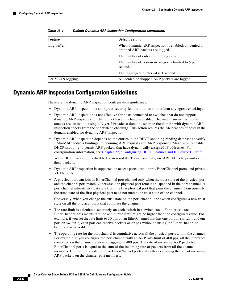 Dynamic arp inspection configuration guidelines | Dell POWEREDGE M1000E User Manual | Page 572 / 1316