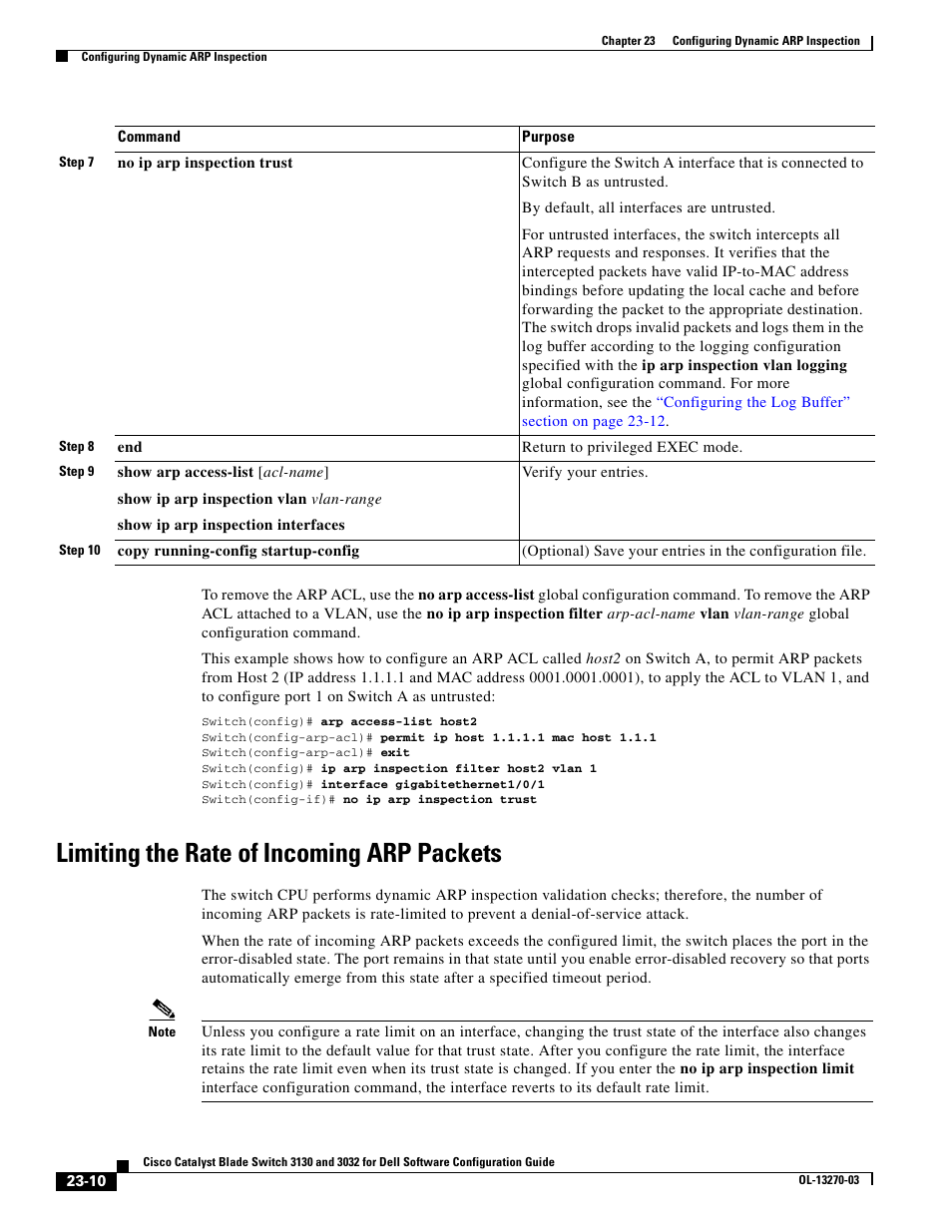 Limiting the rate of incoming arp packets | Dell POWEREDGE M1000E User Manual | Page 576 / 1316