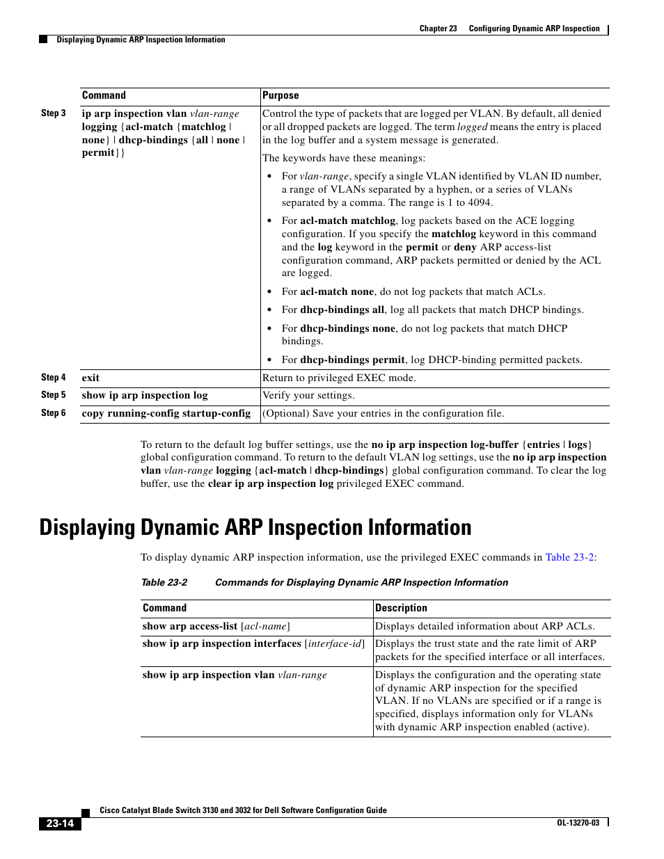 Displaying dynamic arp inspection information | Dell POWEREDGE M1000E User Manual | Page 580 / 1316