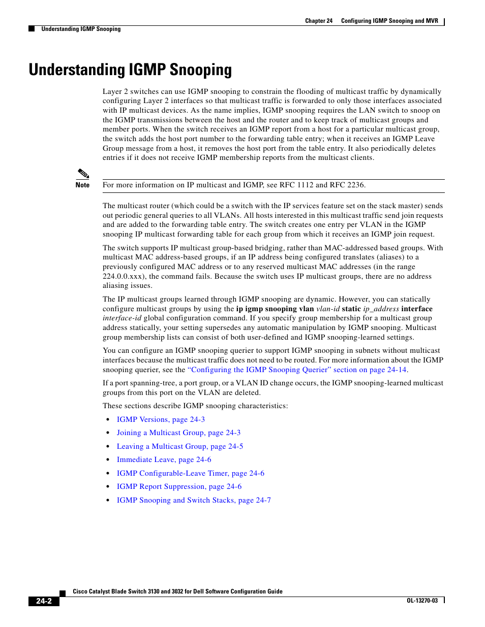 Understanding igmp snooping | Dell POWEREDGE M1000E User Manual | Page 584 / 1316