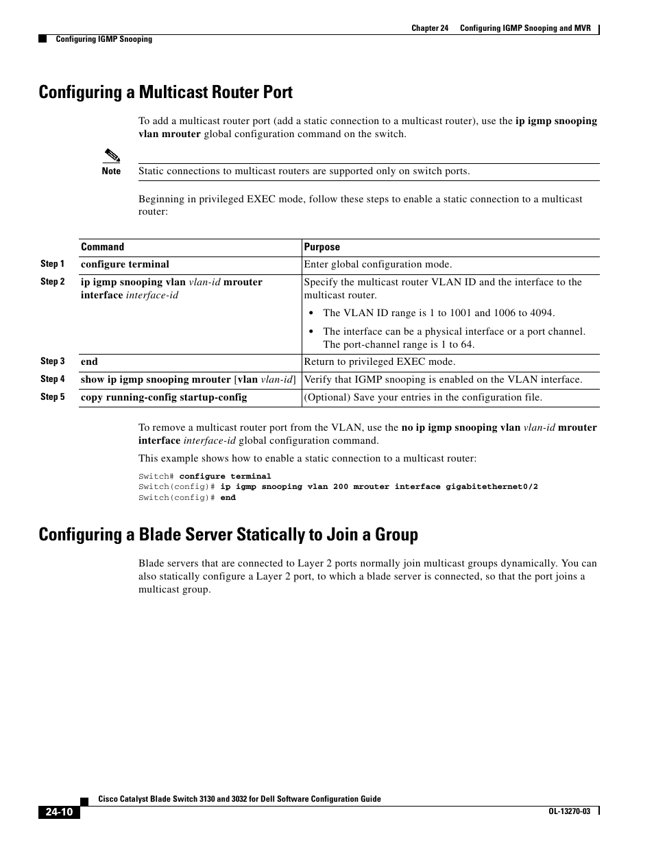 Configuring a multicast router port | Dell POWEREDGE M1000E User Manual | Page 592 / 1316