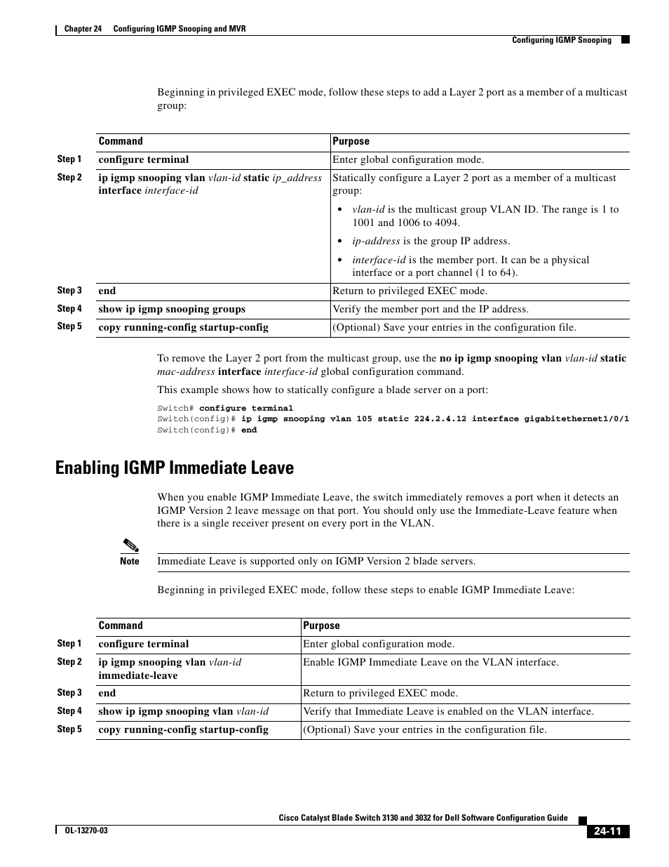 Enabling igmp immediate leave | Dell POWEREDGE M1000E User Manual | Page 593 / 1316