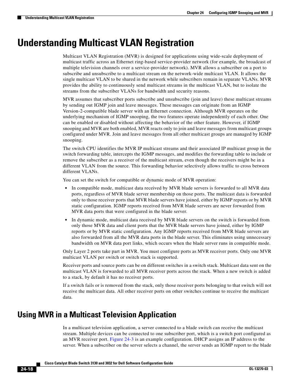 Understanding multicast vlan registration, Using mvr in a multicast television application | Dell POWEREDGE M1000E User Manual | Page 600 / 1316