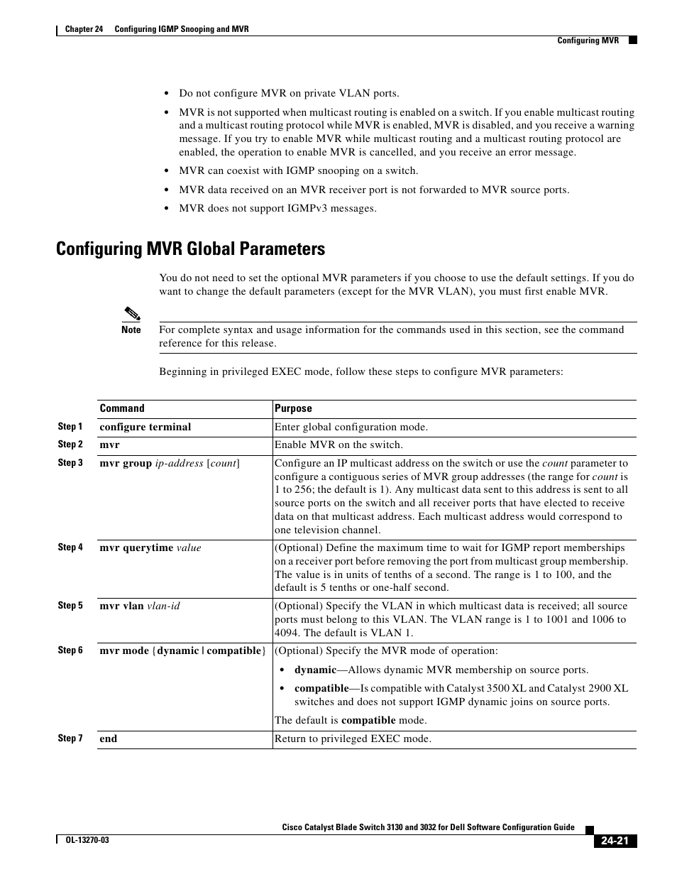 Configuring mvr global parameters | Dell POWEREDGE M1000E User Manual | Page 603 / 1316