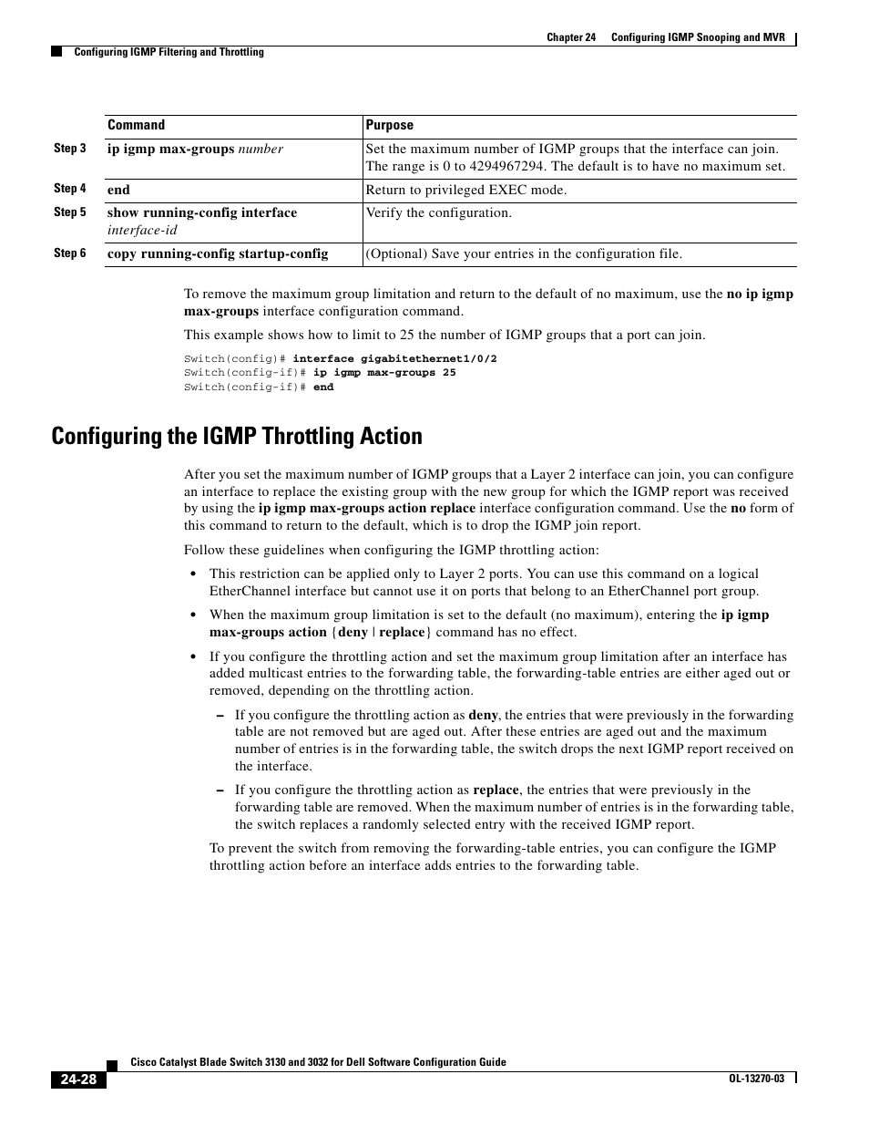 Configuring the igmp throttling action | Dell POWEREDGE M1000E User Manual | Page 610 / 1316