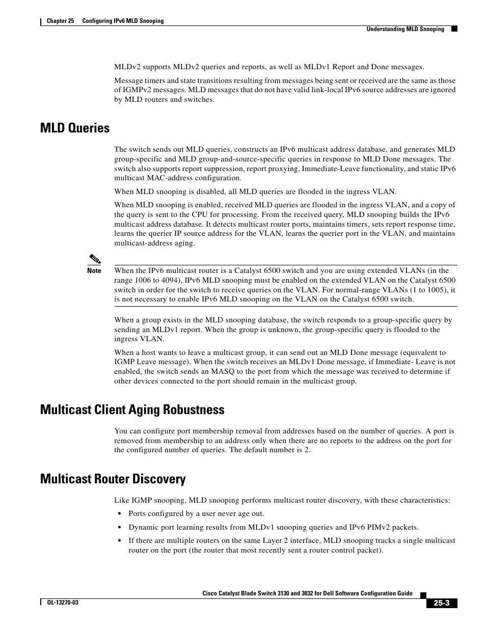 Mld queries, Multicast client aging robustness, Multicast router discovery | Dell POWEREDGE M1000E User Manual | Page 615 / 1316