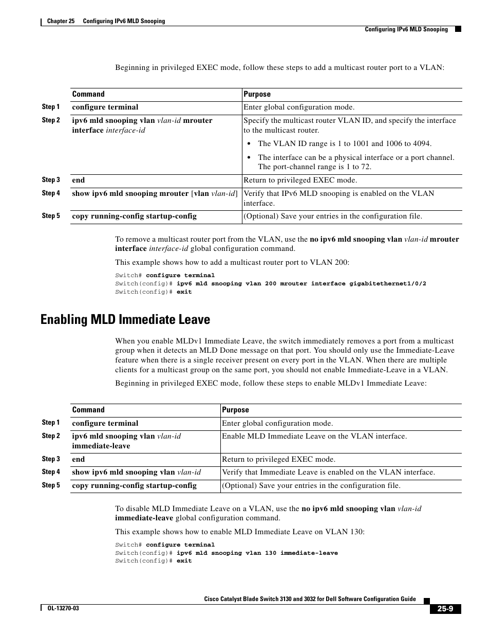 Enabling mld immediate leave | Dell POWEREDGE M1000E User Manual | Page 621 / 1316