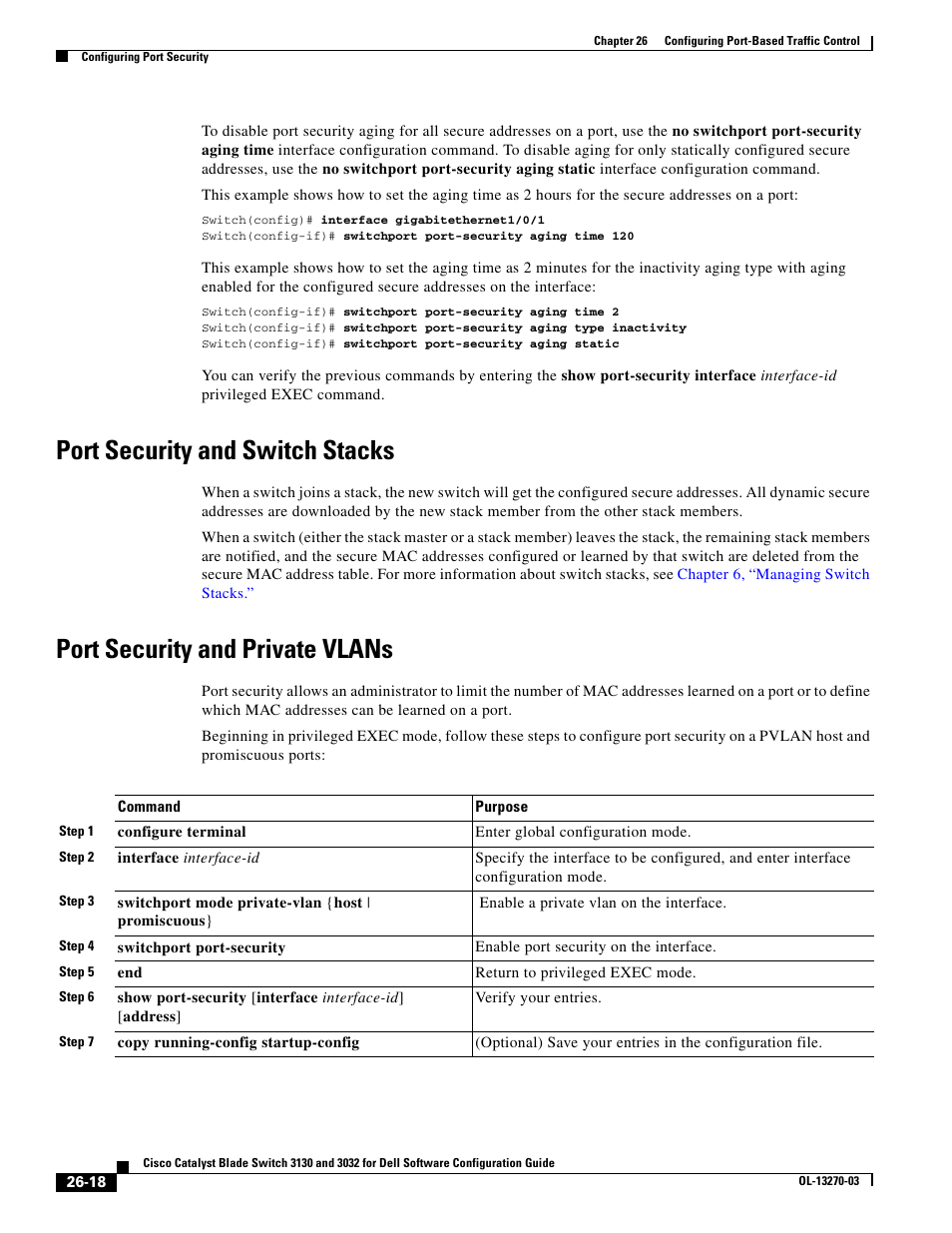 Port security and switch stacks, Port security and private vlans | Dell POWEREDGE M1000E User Manual | Page 642 / 1316