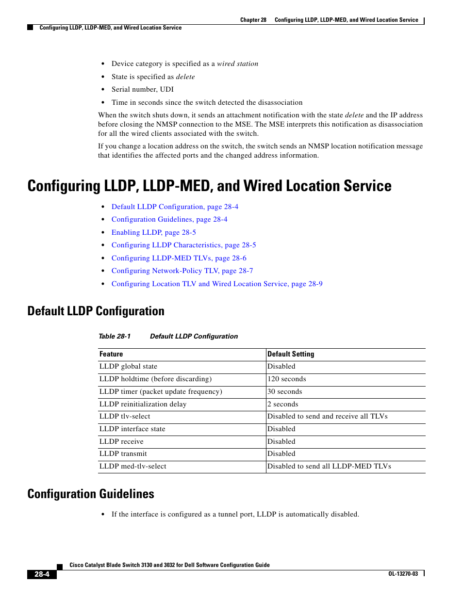 Default lldp configuration, Configuration guidelines | Dell POWEREDGE M1000E User Manual | Page 654 / 1316