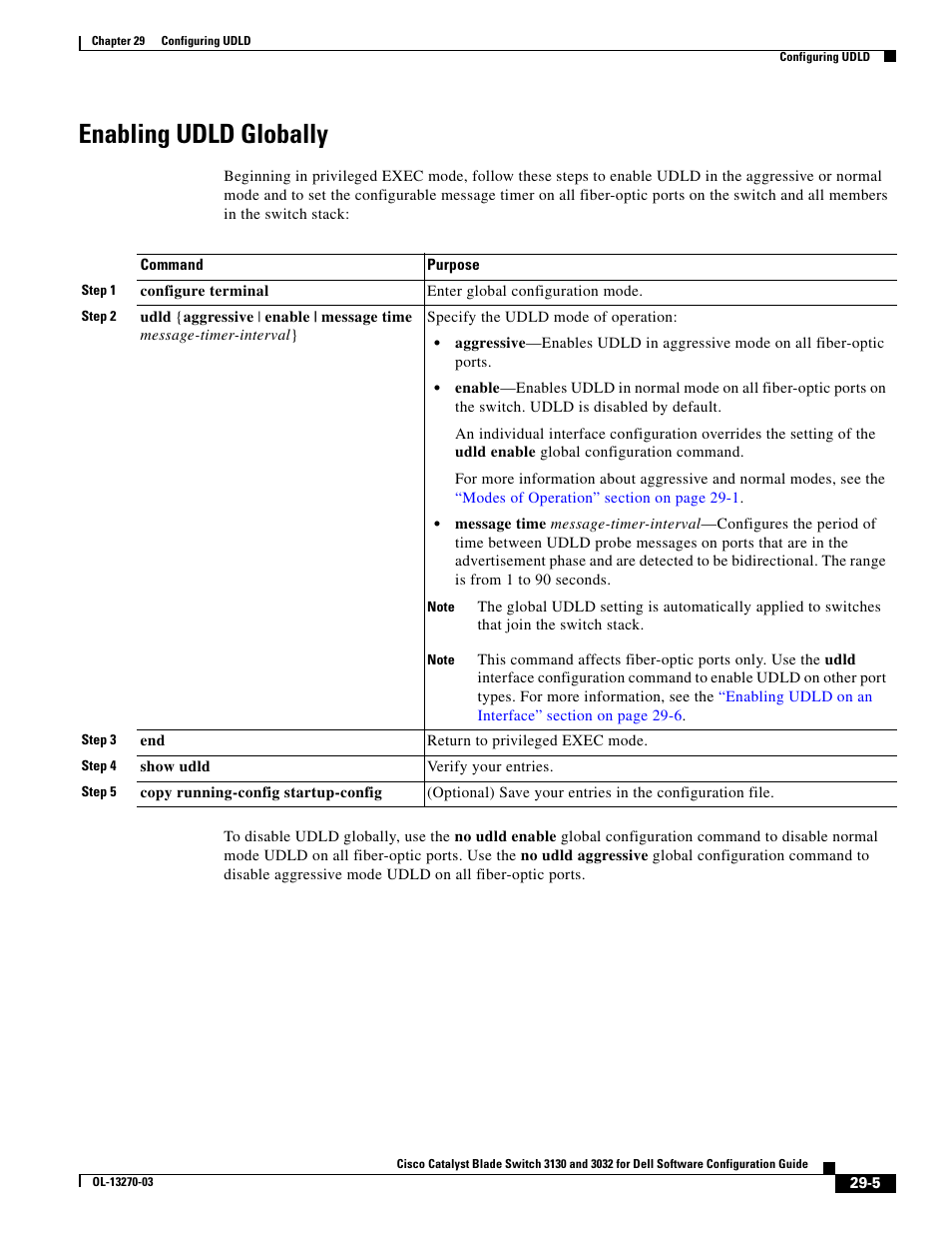 Enabling udld globally | Dell POWEREDGE M1000E User Manual | Page 667 / 1316