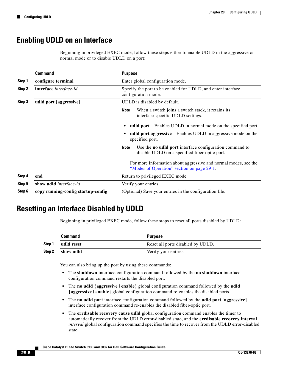 Enabling udld on an interface, Resetting an interface disabled by udld, Enabling udld on an | Dell POWEREDGE M1000E User Manual | Page 668 / 1316