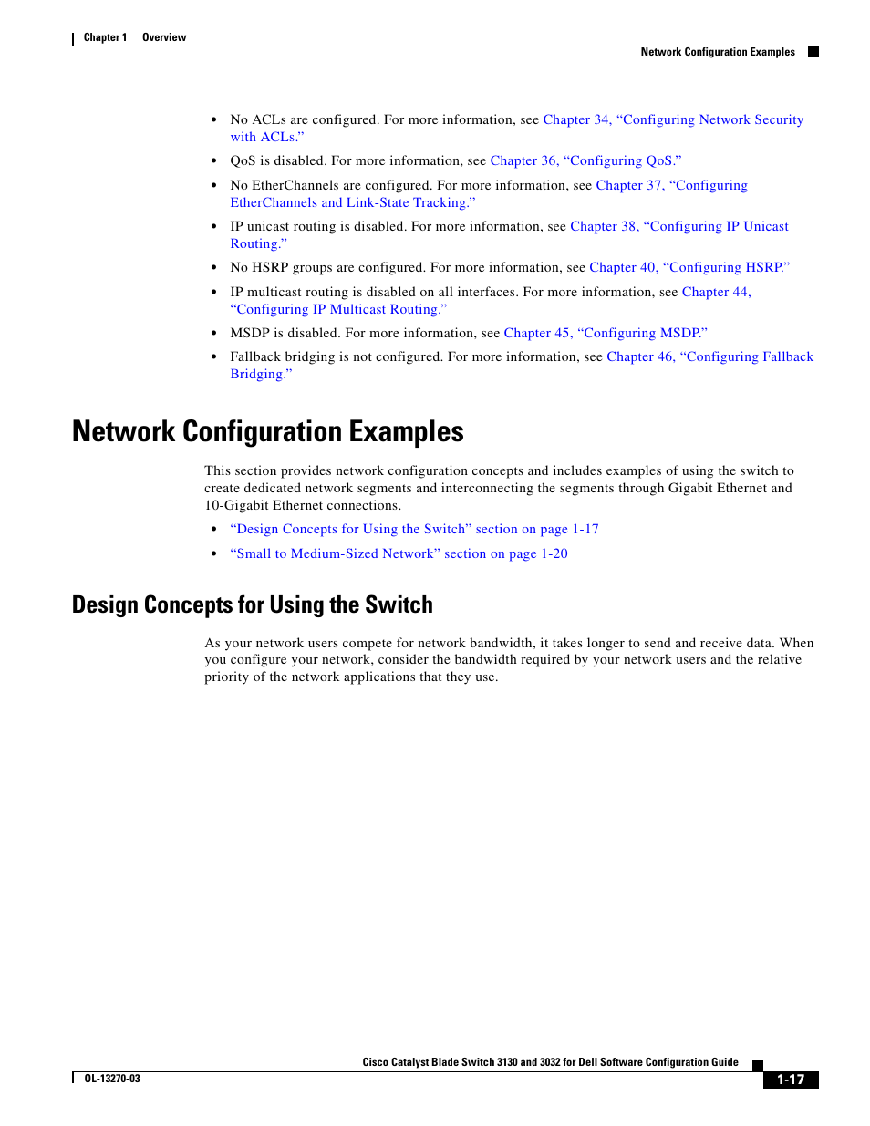 Network configuration examples, Design concepts for using the switch | Dell POWEREDGE M1000E User Manual | Page 67 / 1316