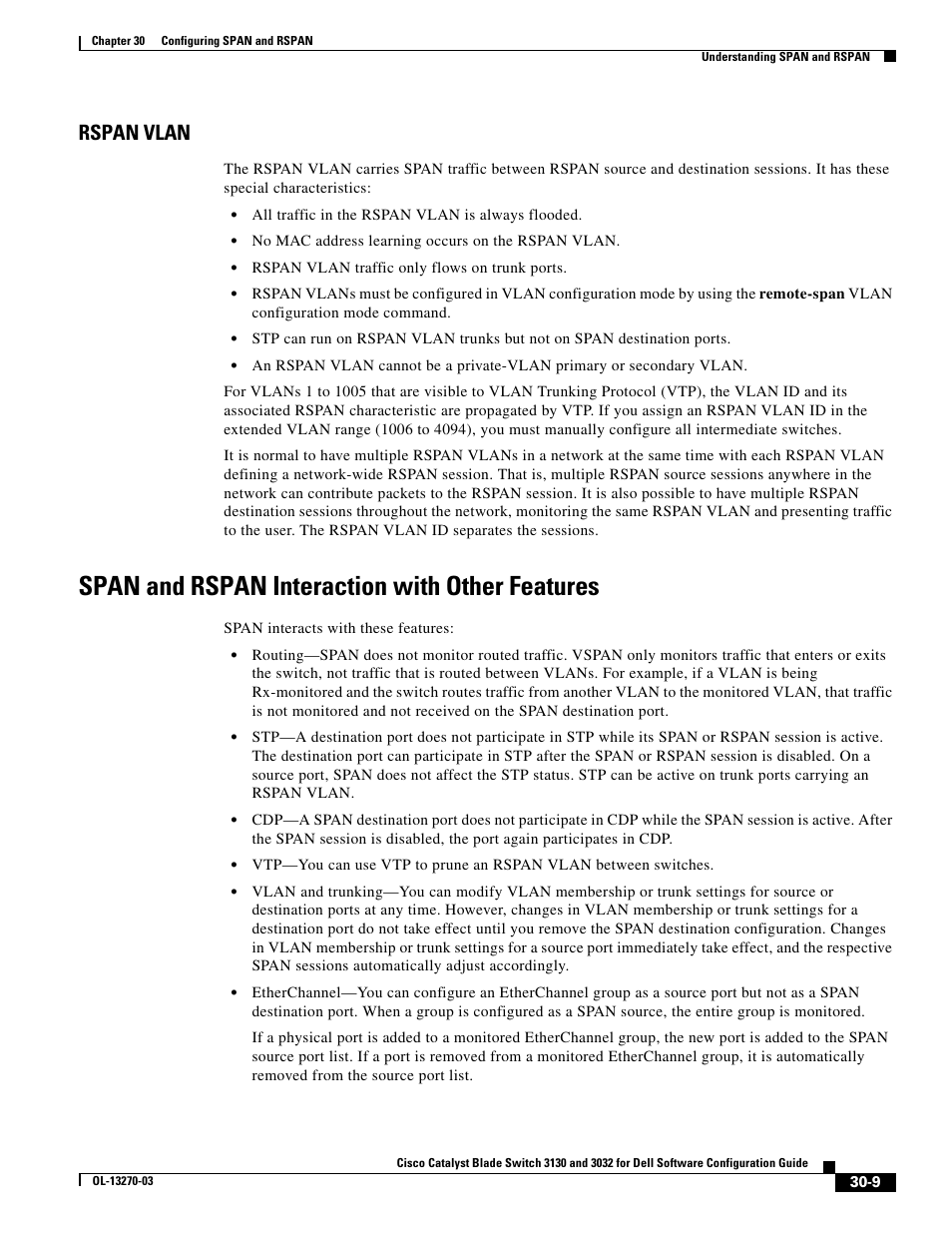 Rspan vlan, Span and rspan interaction with other features | Dell POWEREDGE M1000E User Manual | Page 679 / 1316