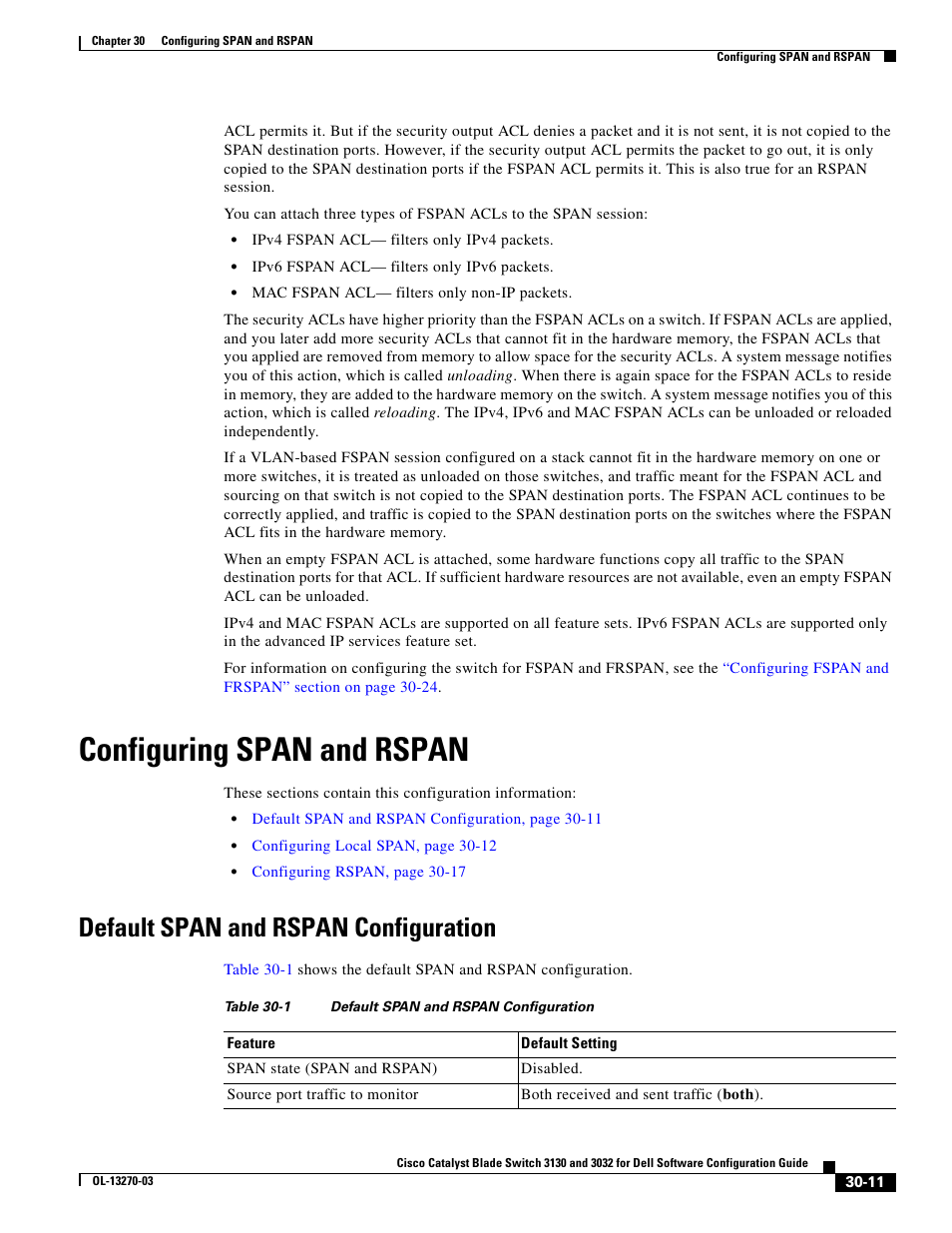 Configuring span and rspan, Default span and rspan configuration | Dell POWEREDGE M1000E User Manual | Page 681 / 1316