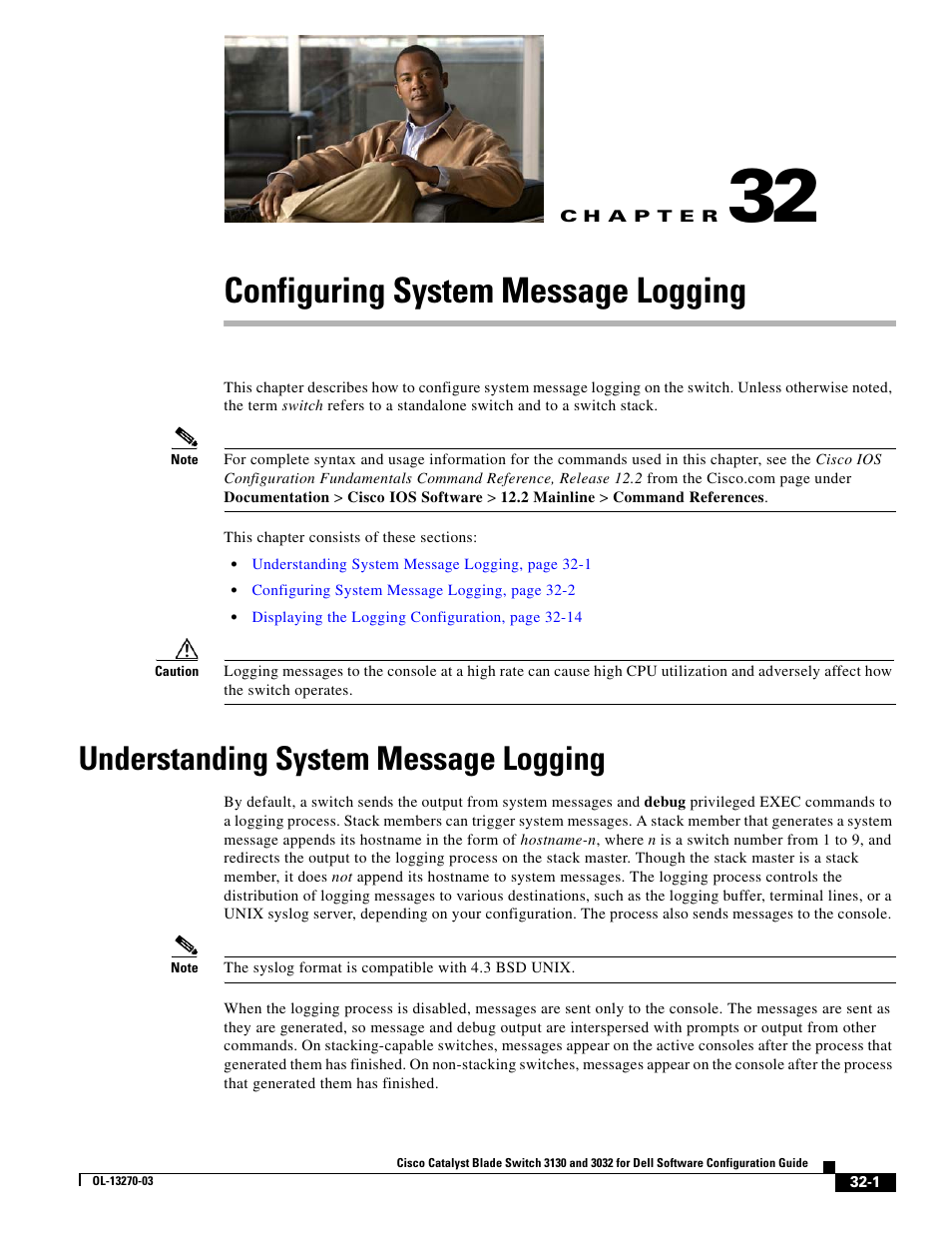 Configuring system message logging, Understanding system message logging, C h a p t e r | Chapter 32 | Dell POWEREDGE M1000E User Manual | Page 705 / 1316