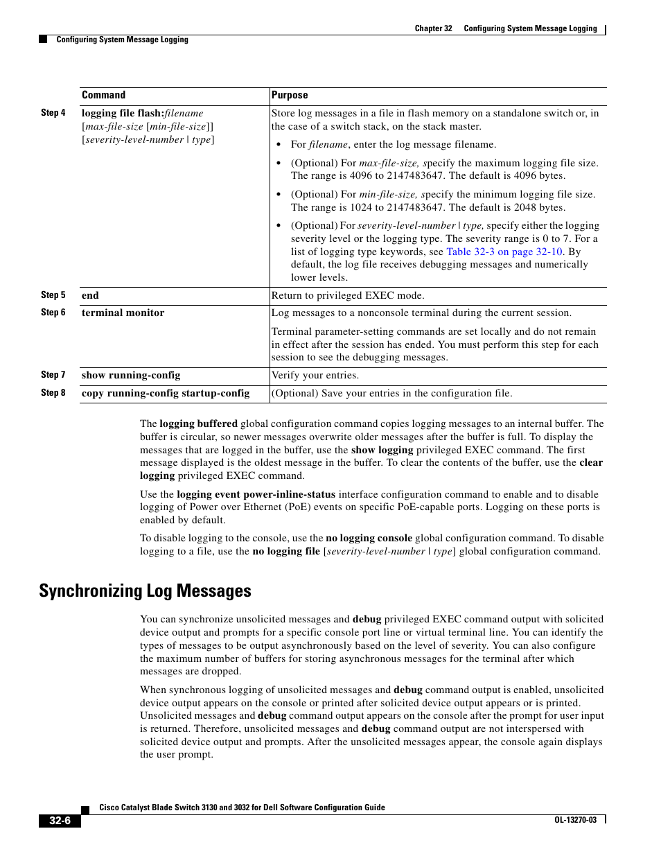 Synchronizing log messages | Dell POWEREDGE M1000E User Manual | Page 710 / 1316