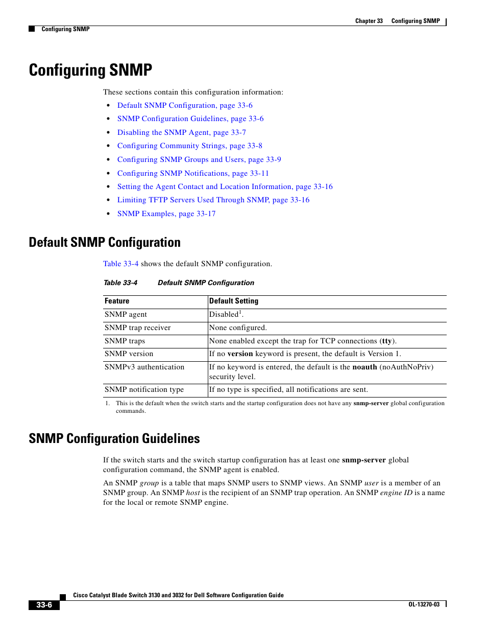 Configuring snmp, Default snmp configuration, Snmp configuration guidelines | Dell POWEREDGE M1000E User Manual | Page 724 / 1316