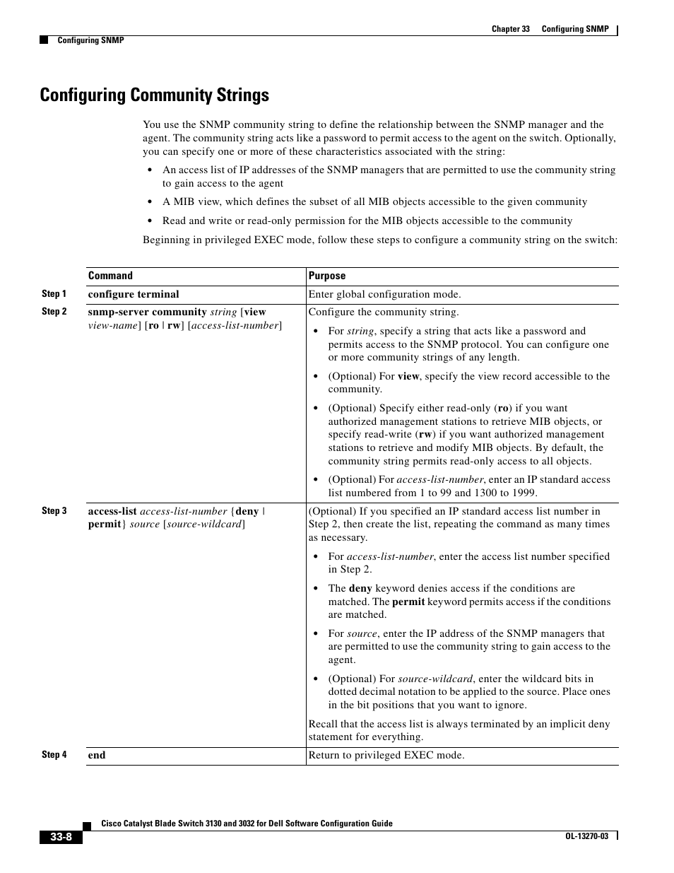 Configuring community strings | Dell POWEREDGE M1000E User Manual | Page 726 / 1316