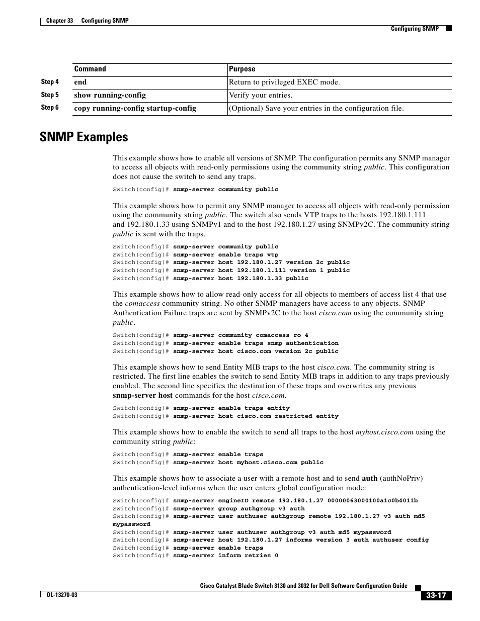 Snmp examples | Dell POWEREDGE M1000E User Manual | Page 735 / 1316