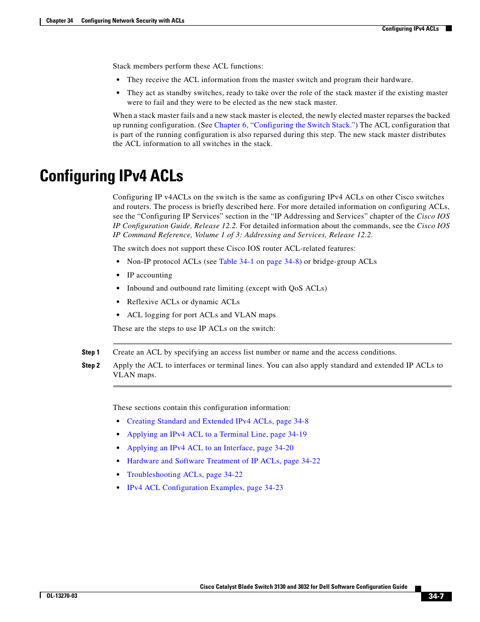 Configuring ipv4 acls | Dell POWEREDGE M1000E User Manual | Page 743 / 1316